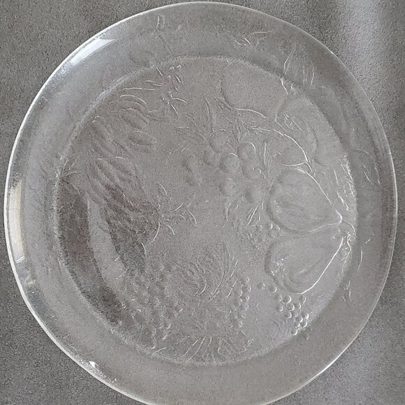 Vtg France Vertongen Duralex Pressed Glass Platter/Plate/Tray Embossed Fruit - Picture 1 of 3